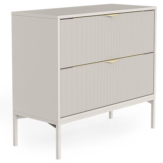 Skrinka pod umývadlo na dosku Livia 80 cm, kašmírová, kovové nožičky, drážkovaná