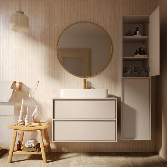 Skrinka pod umývadlo na dosku Mossy, 80 cm, kašmír