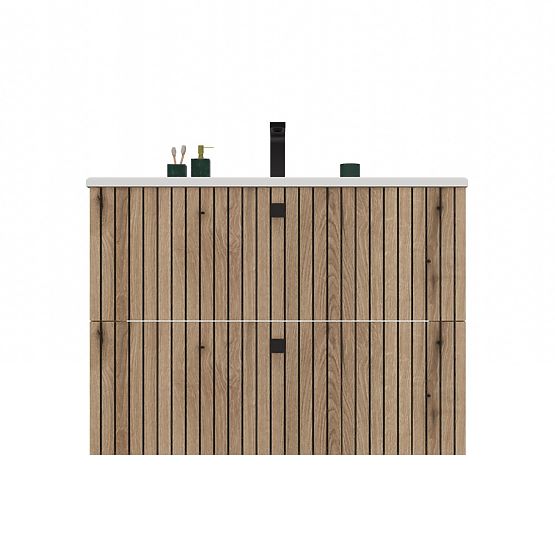 SKRINKA POD UMÝVADLO TIGO 80 2S DUB EVOKE DRÁŽKOVANÉ ČELO + UMÝVADLO