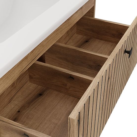 SKRINKA POD UMÝVADLO TIGO 80 2S DUB EVOKE DRÁŽKOVANÉ ČELO + UMÝVADLO