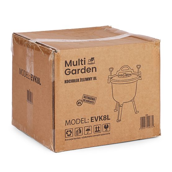 Smaltovaný liatinový kotlík 8L stojaci poľovnícky hrniec ohnisko gril MultiGarden