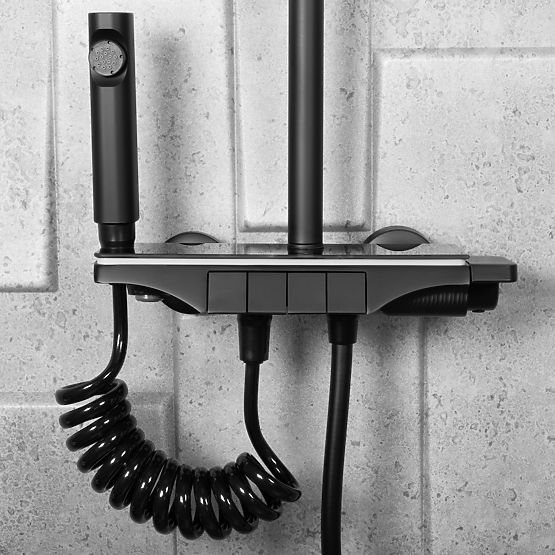 Sprchová sada REA Savio s LED displejom Čierna