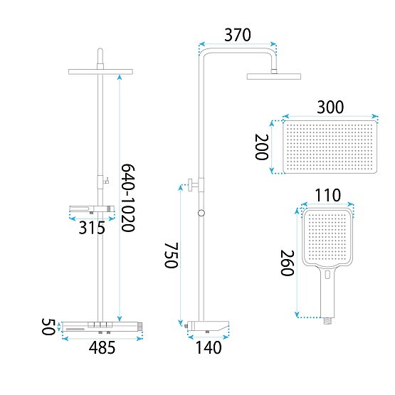 Sprchová sada s termostatom REA Pedro Titan