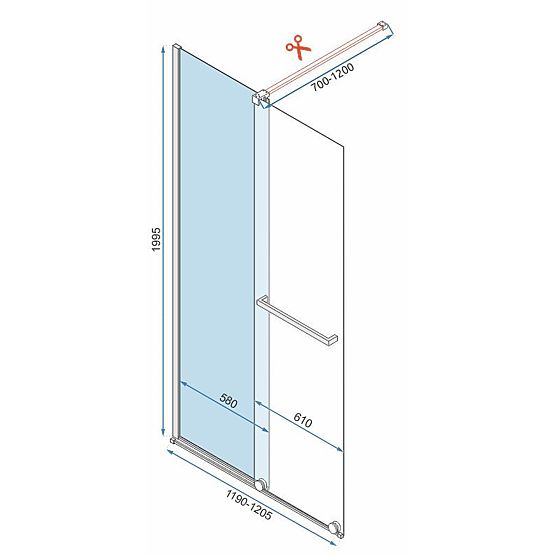 Sprchová stena Rea Cortis GOLD 120