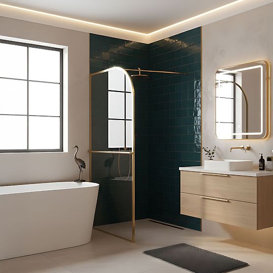 Sprchová stena Rea Sky Brush Gold 120