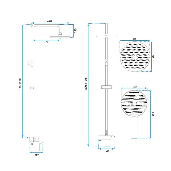 Sprchová súprava REA Marco Zlatý kartáčovaný