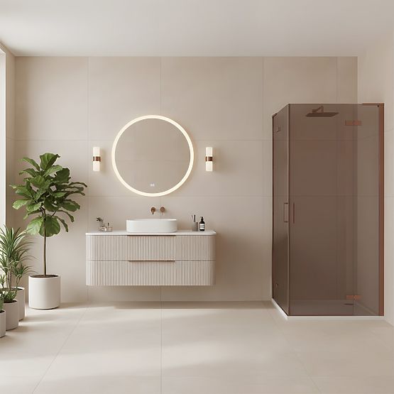 Sprchovací kút REA Hugo Double 80x80 Kartáčovaná Meď