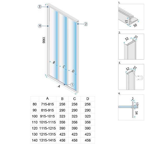 Sprchové dvere Rea Alex 120
