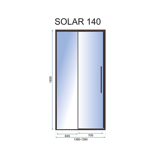 Sprchové dvere SOLAR BLACK MAT 140