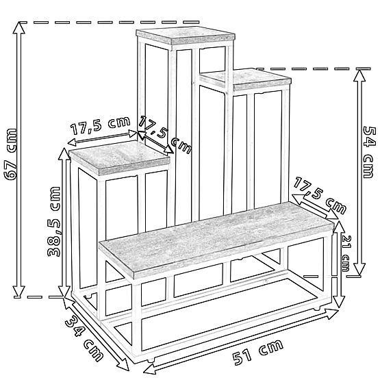 Stojan na kvety ANTIRES biely mramor kovový
