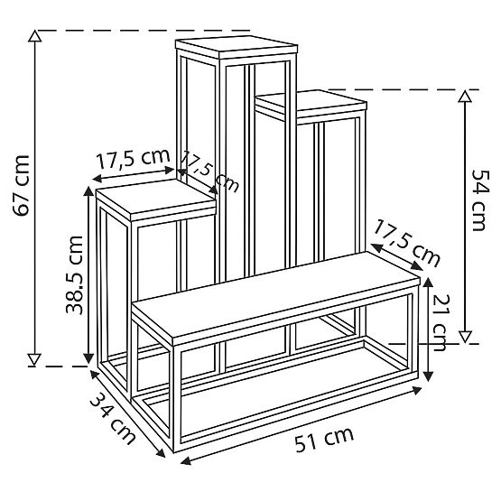 Stojan na kvety ANTIRES čierny mramor