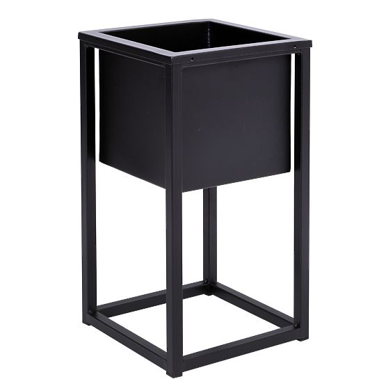 Stojan na kvety Concove loft 40 cm čierny
