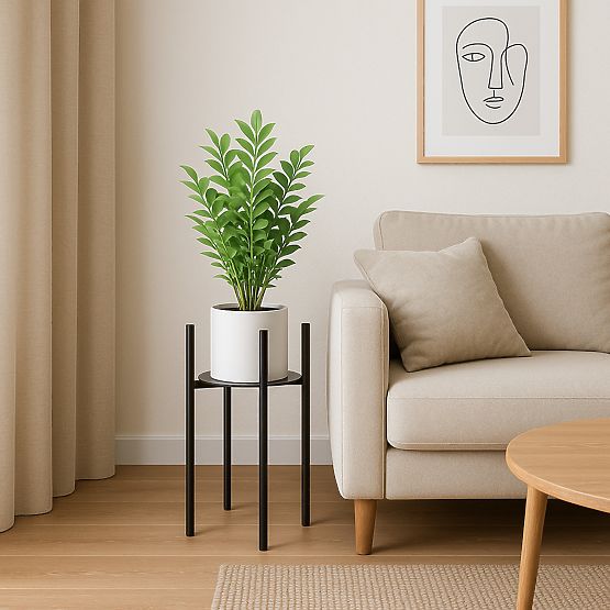 Stojan na kvety loftový Torre 60 cm čierny