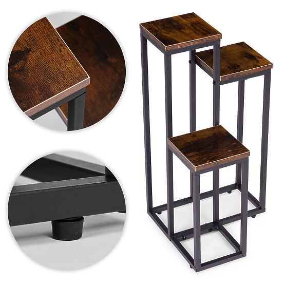 Stojan na kvety s 3 policami loft ModernHome