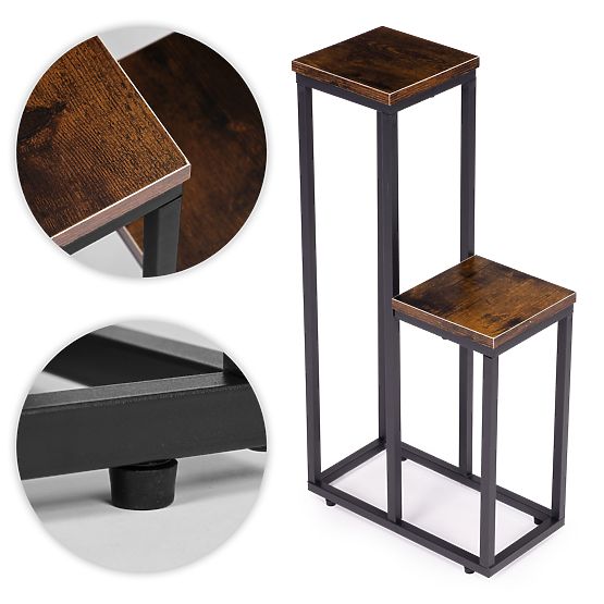 Stojan na kvety stojací stojan na kvety ozdoby 2 police loft ModernHome