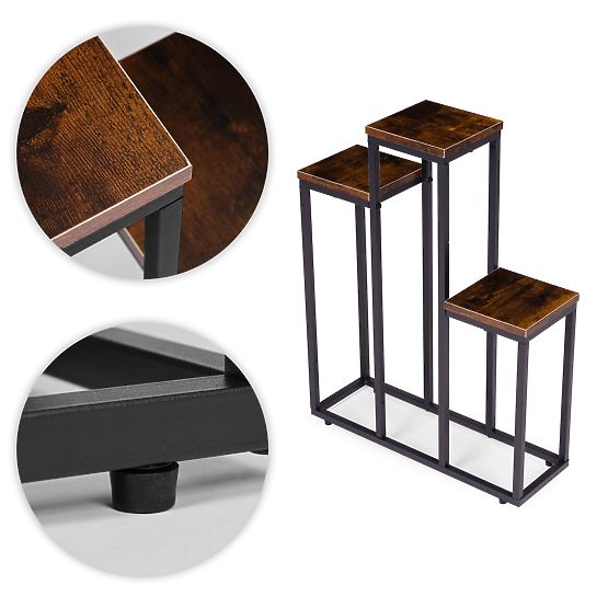 Stojan na kvety stojaci stojan na kvety ozdoby 3 police loft ModernHome