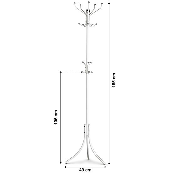 Stojan na oblečenie s 16 háčikmi biely