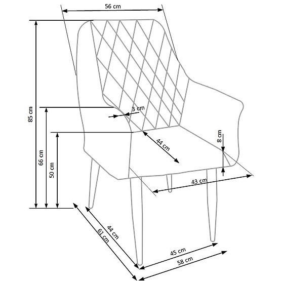 Stolička K287 sivá (1p=2ks)