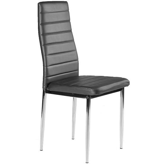 Stoličky z ekokože do obývačky a jedálne 4ks chrómované nohy sivé