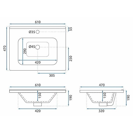 Súprava kúpeľňového nábytku s umývadlom Mario 60cm Biely