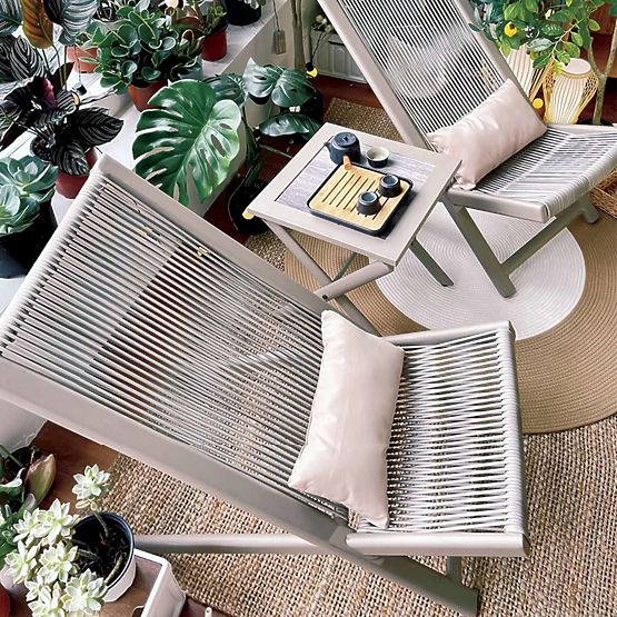 Súprava terasového nábytku CHILL SAND lehátka a stolík