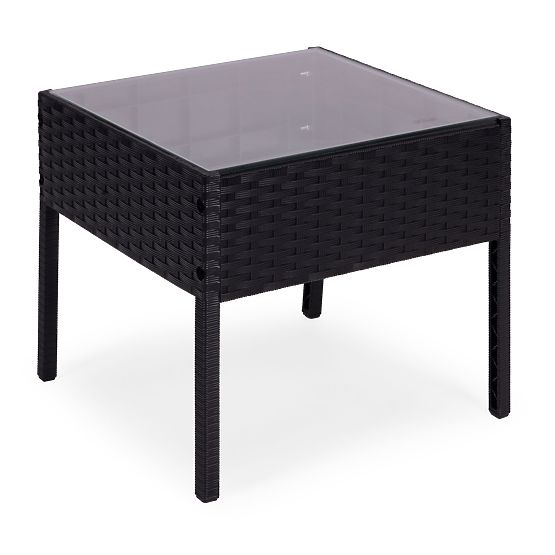 Súprava záhradného nábytku 2 kreslá + stolík tvrdené sklo čierny MultiGarden