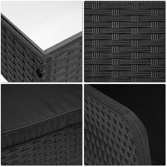 Súprava záhradného nábytku CAMELIA čierna čierne vankúše