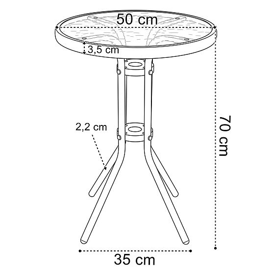 Súprava záhradného nábytku FLORA stolík + 2 stoličky