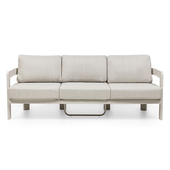 Súprava záhradného nábytku Japori, hliníková, svetlo béžová, zaoblená