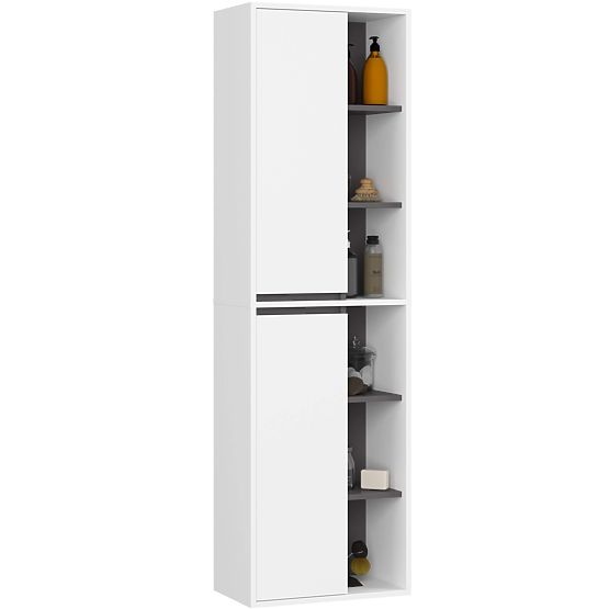 SÚPRAVA ZÁVESNÉHO KÚPEĽŇOVÉHO NÁBYTKU VAMI BIELA / GRAFITOVO ŠEDÁ