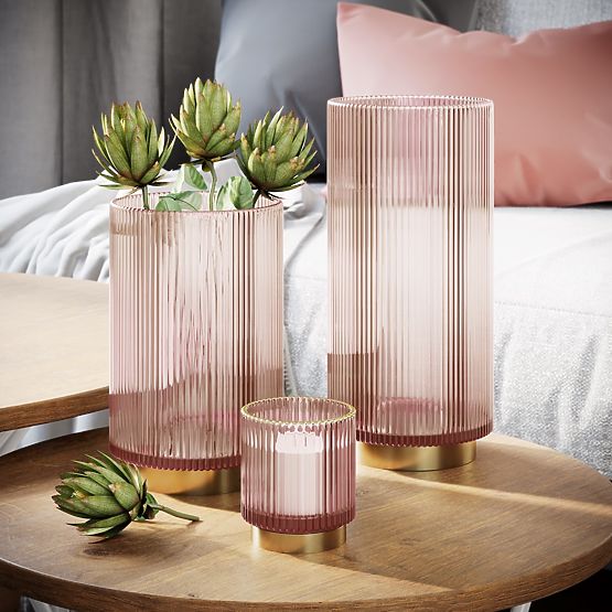 Svietnik POMPEY farba púdrová ružová ameliahome