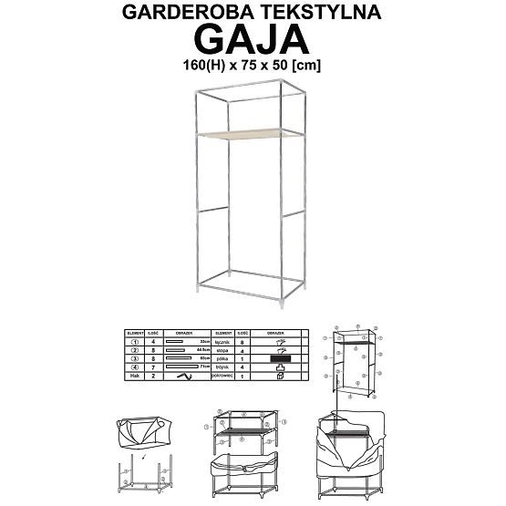 Textilná skriňa Gaja Vitto - hnedá