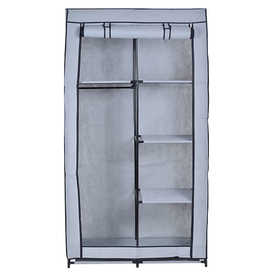 Textilná skrinka so 6 policami Mira - sivá