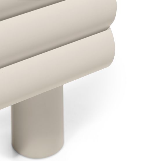 TV skrinka Anatra, ryhovaná, béžová, oblé tvary