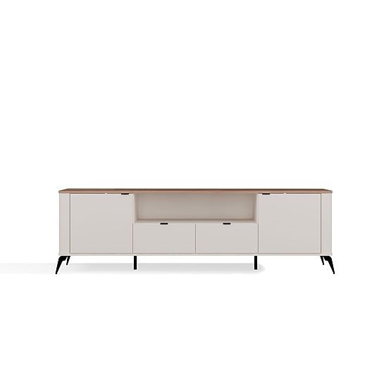 TV skrinka CORDOBA 2S2S Kašmír Béžový Dub Castello Skrinka pod TV 2 Zásuvky