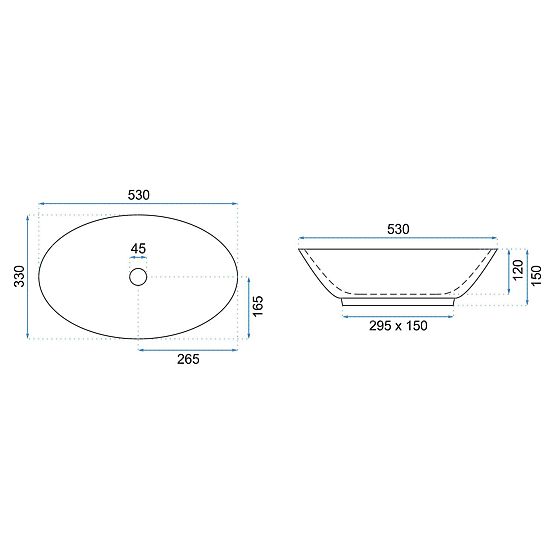 Umývadlo na dosku REA Pamela Black Marble Shiny
