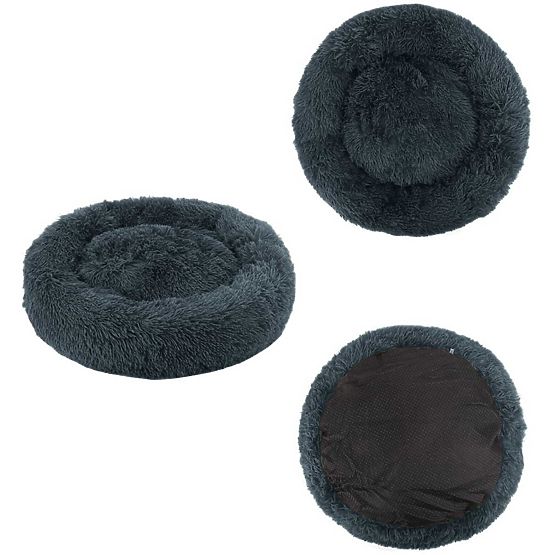 Univerzálny plyšový pelech pre psa a mačku 60 cm - tmavo sivý