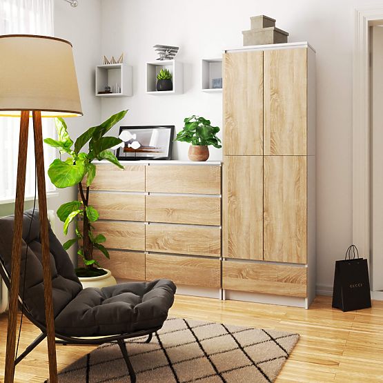 UZAVRETÁ KNIŽNICA R60 2D 1SZ CLP PK BIELA / SONOMA