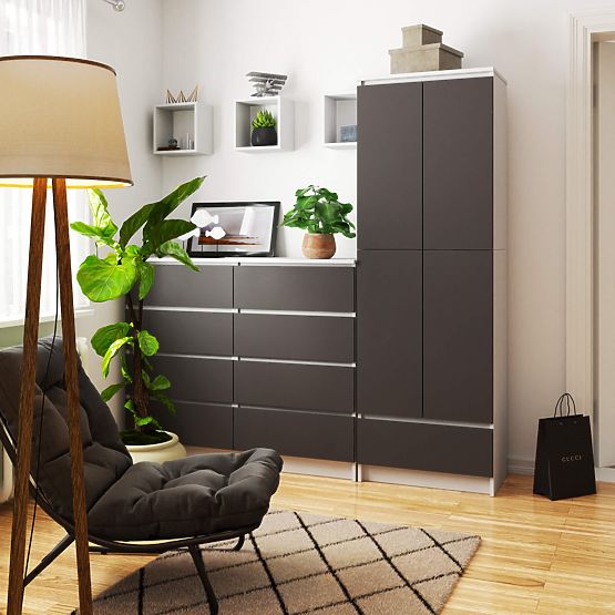 UZAVRETÝ REGÁL R60 2D 1SZ CLP PK BIELY / SIVÝ