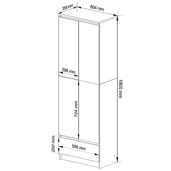 UZAVRETÝ REGÁL R60 2D 1SZ CLP PK DUB SONOMA