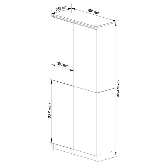 UZAVRETÝ REGÁL R80 2D 8P CLP DUB SONOMA