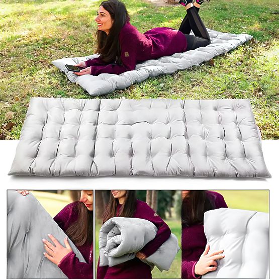 Vankúš na záhradné lehátko sivý 145 x 52 cm ModernHome