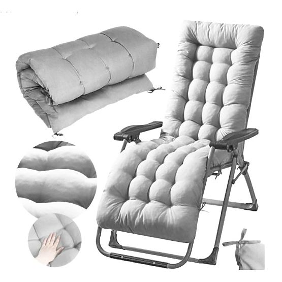 Vankúš na záhradné lehátko sivý 145 x 52 cm ModernHome