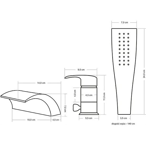 Vaňová batéria Rea Riven zlatá kartáčovaná