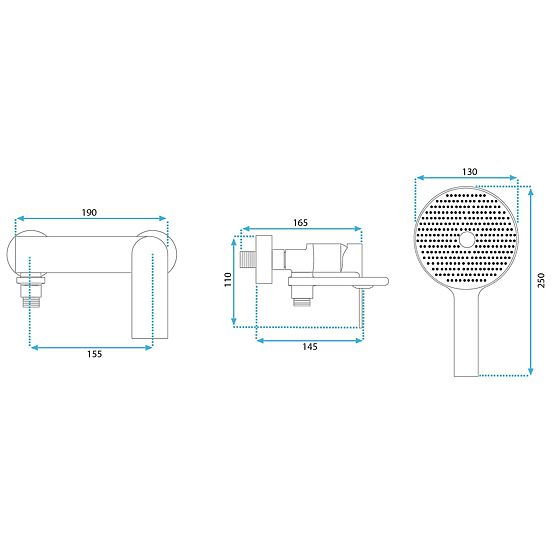 Vaňová Batéria REA Veneta Zlatá Kartáčovaná