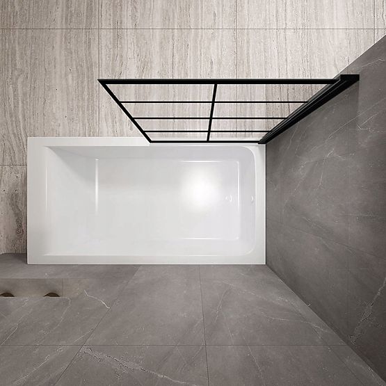 Vaňová zástena Rea Lagos-1 Fix Stála 80 Čierna Black