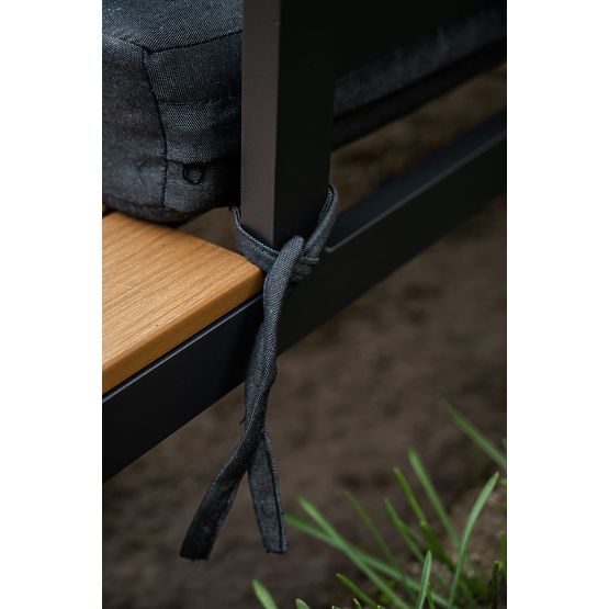 Veľká hliníková rohová súprava so stolíkom MASSIMO čierna