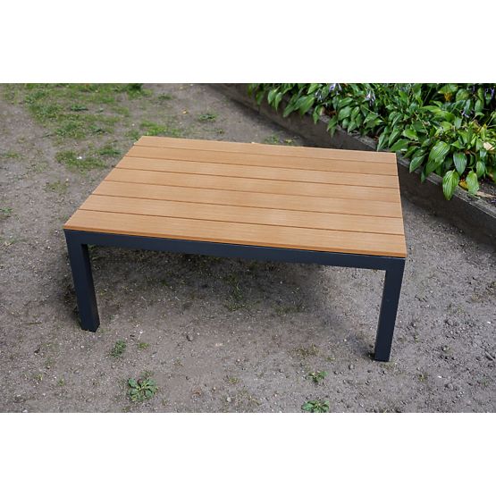 Veľká hliníková rohová súprava so stolíkom MASSIMO čierna