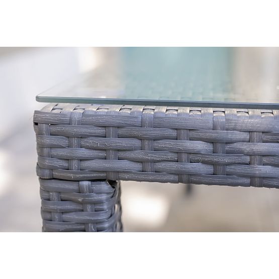 Veľká jedálenská súprava z technoratanu (8 stoličiek + veľký stôl) SOTTILE sivá