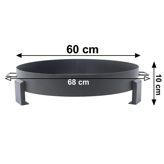 Veľké pevné záhradné liatinové ohnisko 60 cm s držadlami ideálne pre táborák